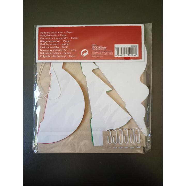 Kerstdecoratie honeycomb van papier 3 stuks