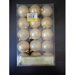 Gouden kerstballen met structuur 15 stuks 5 cm