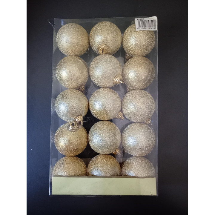 Gouden kerstballen met structuur 15 stuks 5 cm