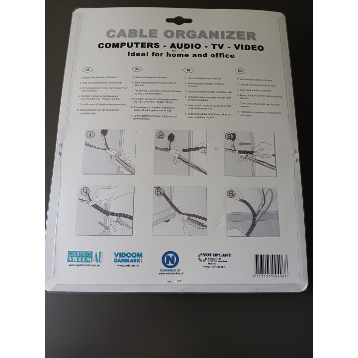 Cable Organizer - 1,5 meter - Zwart (nieuw in verpakking)