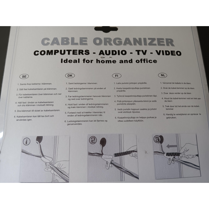 Cable organizer 1,5 meter zwart | Angelique’s Kringloop