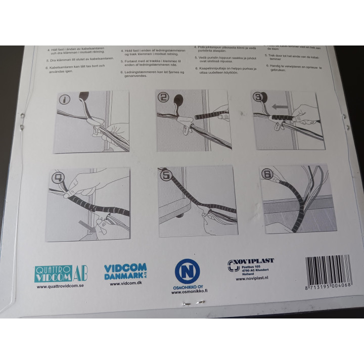 Cable organizer 1,5 meter zwart | Angelique’s Kringloop