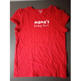 Kiabi rood meisjes T-shirt Mama's baby love maat 94