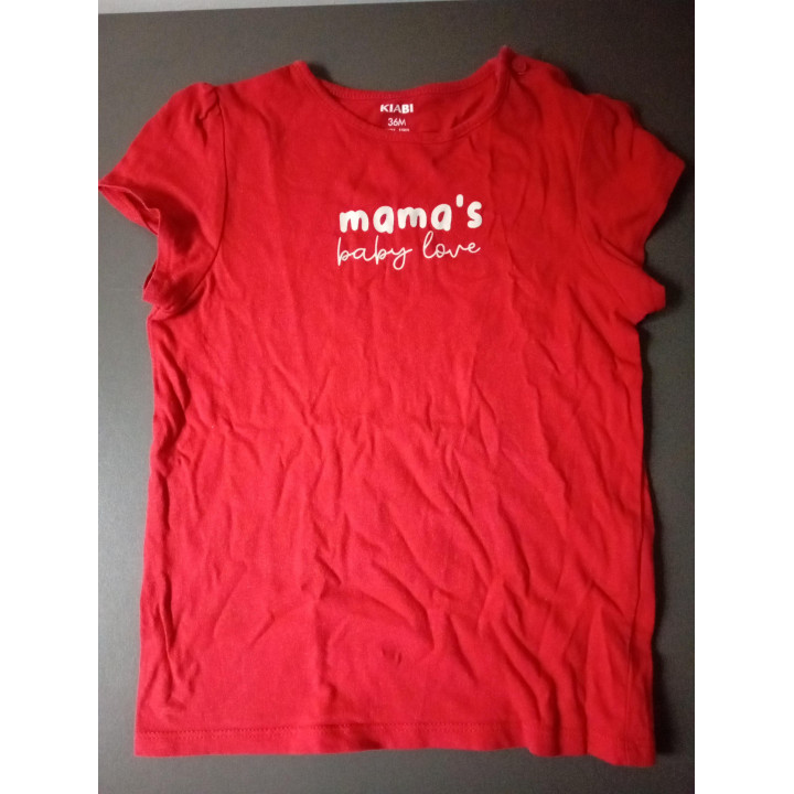 Kiabi rood meisjes T-shirt Mama's baby love maat 94