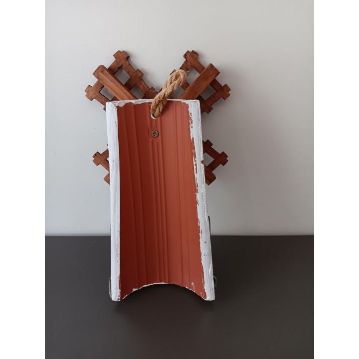 Decoratieve molen wanddecoratie met houten wieken