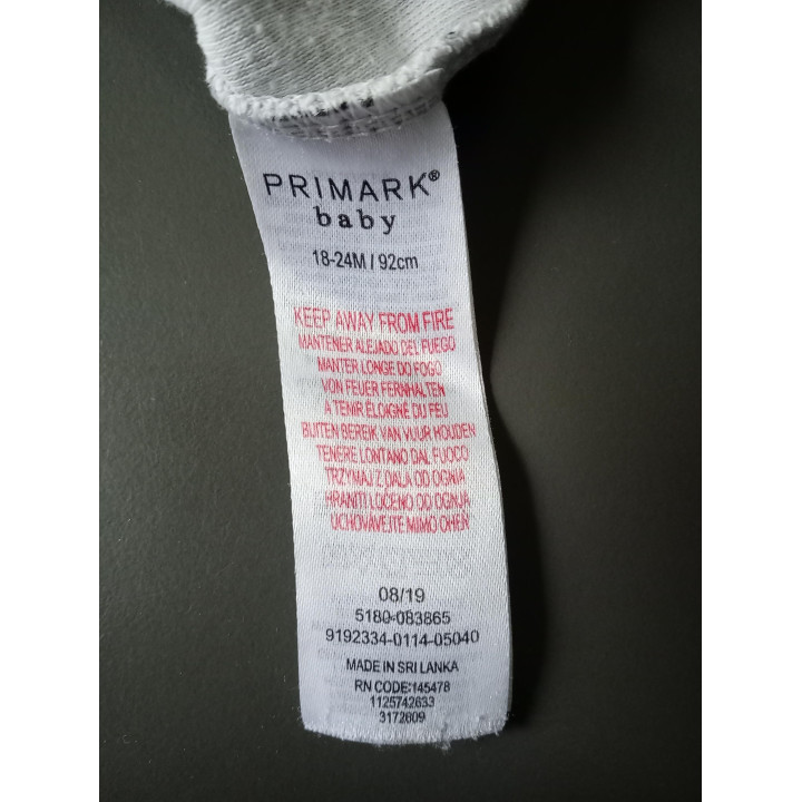 Primark babyromper grijs met sterren maat 92