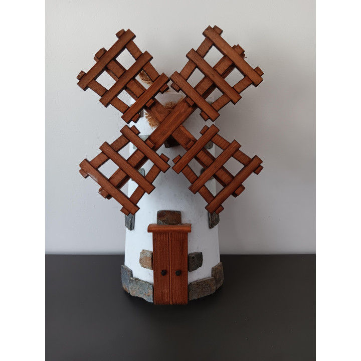 Decoratieve molen wanddecoratie met houten wieken