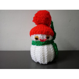 Gebreide sneeuwpop kerstdecoratie 14 cm