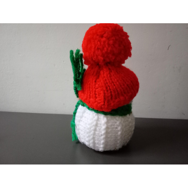 Gebreide sneeuwpop kerstdecoratie 14 cm