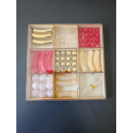 Hobby Flora acryl kralenmix in houten sorteerdoos