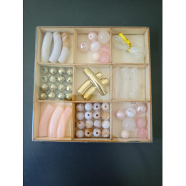 Hobby Flora acrylkralen mix roze wit en goud