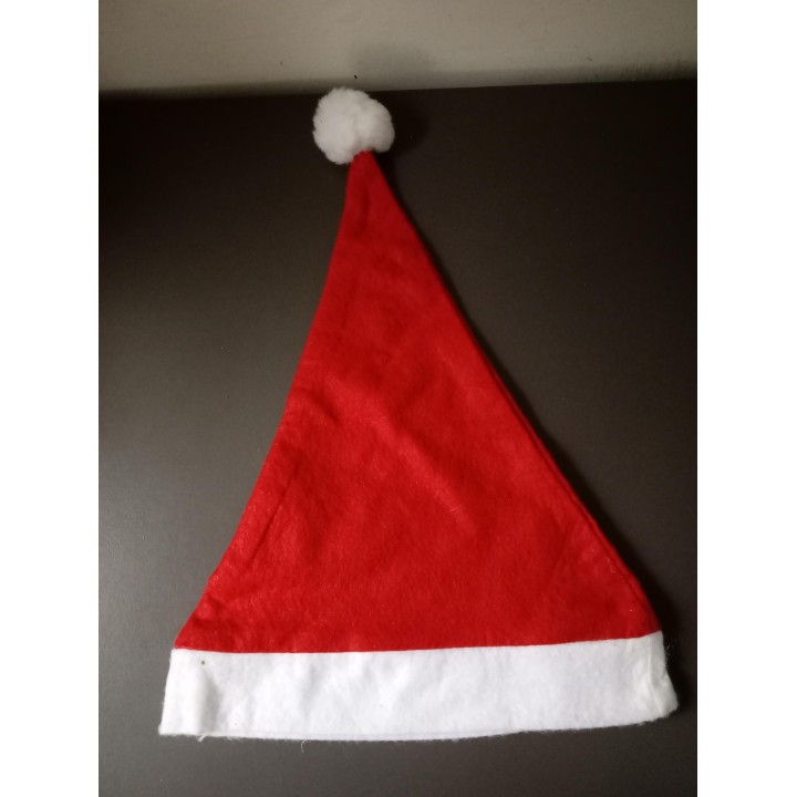Rode kerstmuts met witte pompon 40 cm