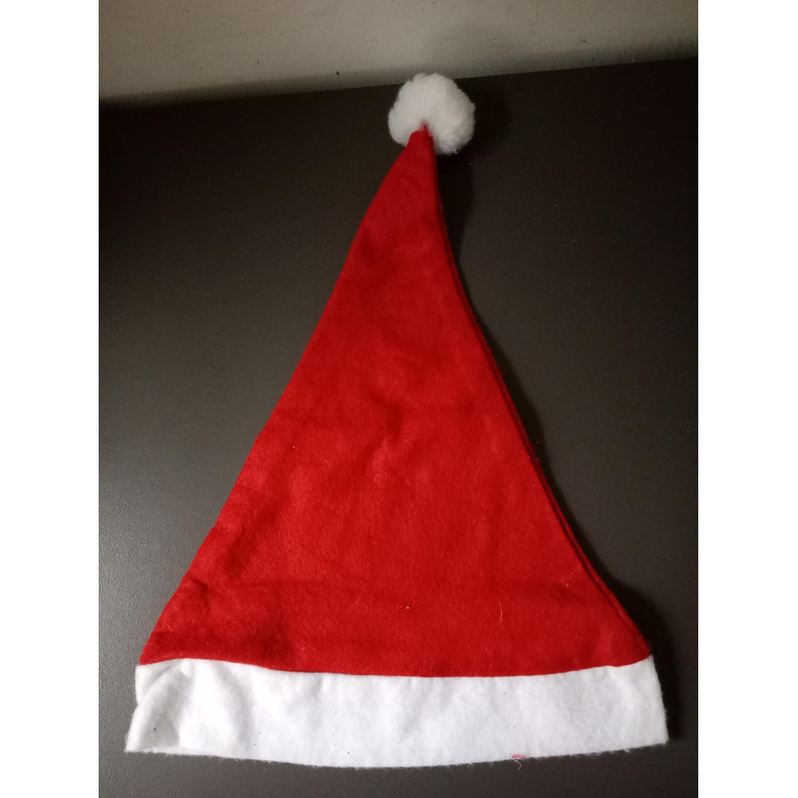 Rode kerstmuts met witte pompon 40 cm