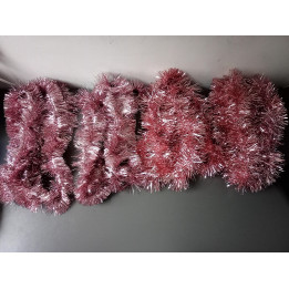 Kerstslinger roze metallic