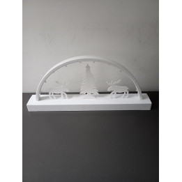 Witte kerstdecoratie met ledverlichting op batterijen