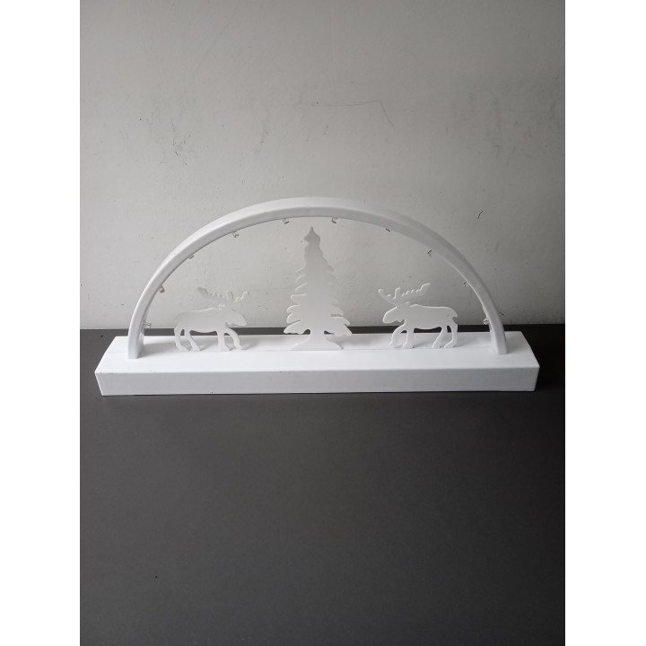Witte kerstdecoratie met ledverlichting op batterijen