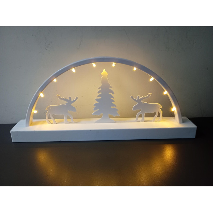 Witte kerstdecoratie met ledverlichting op batterijen