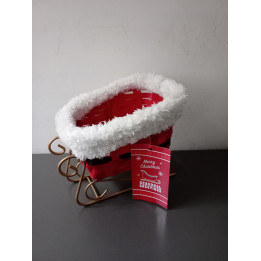 Kerstslee met mandje rood en wit