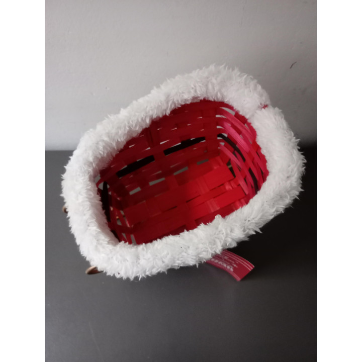 Kerstslee met mandje rood en wit