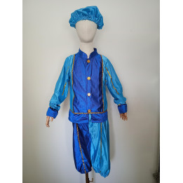 Pietenpak blauw met muts 7 tot 9 jaar