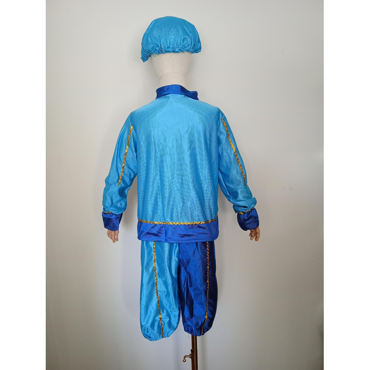 Pietenpak blauw met muts 7 tot 9 jaar