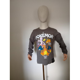 Pokémon jongensshirt grijs Mewtwo Raichu Charizard maat 134