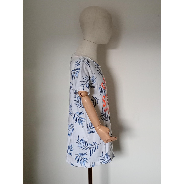 Europe Kids jongensshirt wit bladerenprint maat 134/140