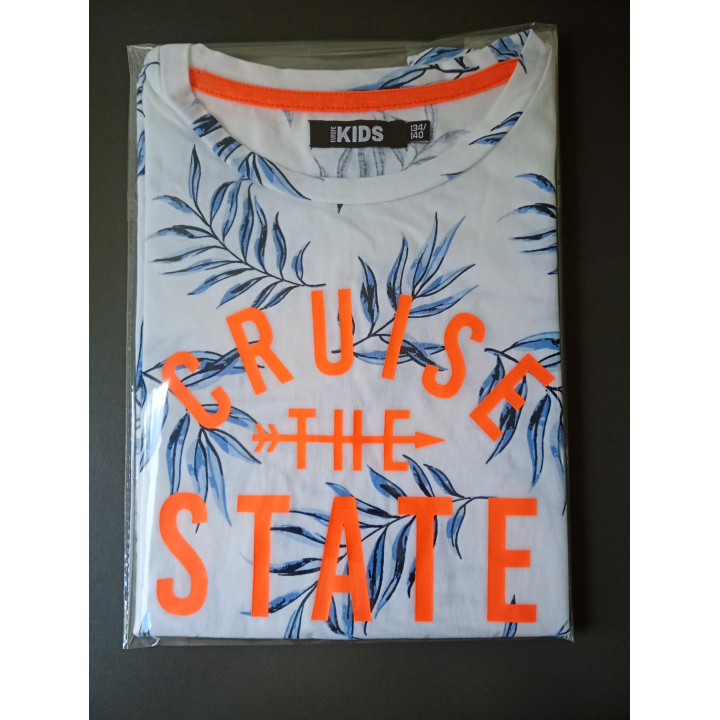 Europe Kids jongensshirt wit bladerenprint maat 134/140