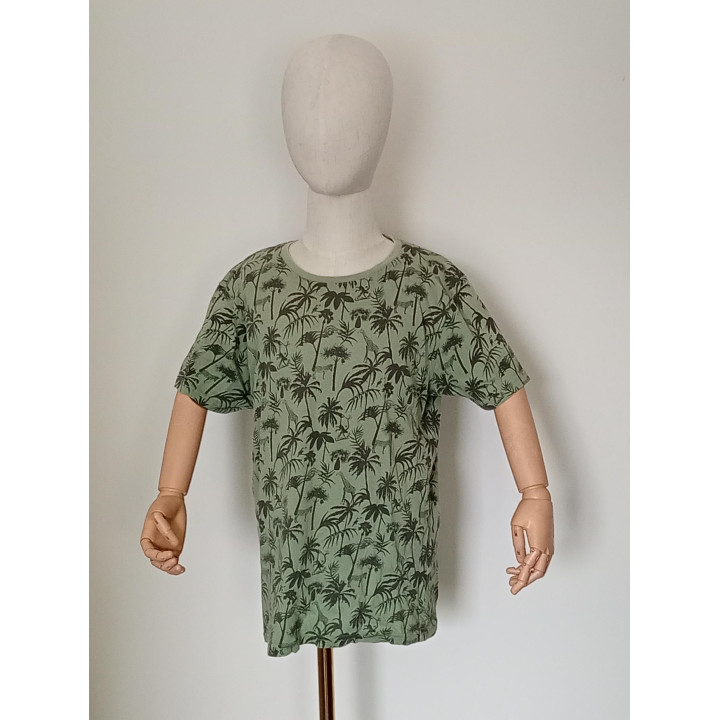 No Compromise jongensshirt groen jungleprint maat 152
