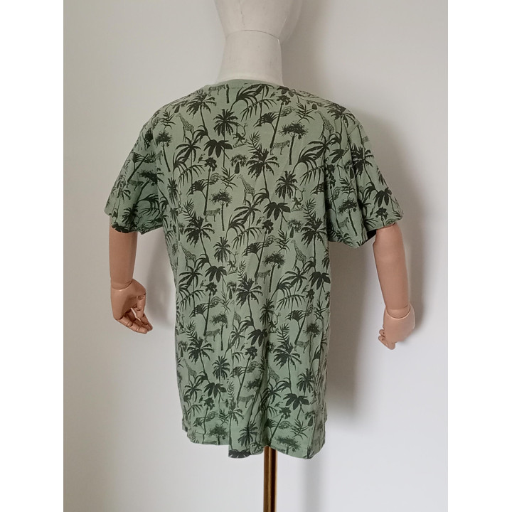 No Compromise jongensshirt groen jungleprint maat 152