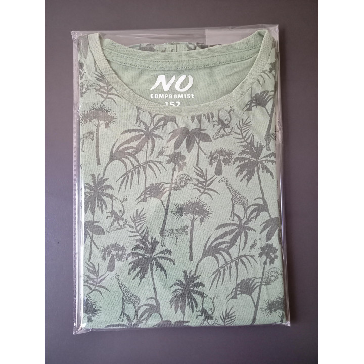 No Compromise jongensshirt groen jungleprint maat 152