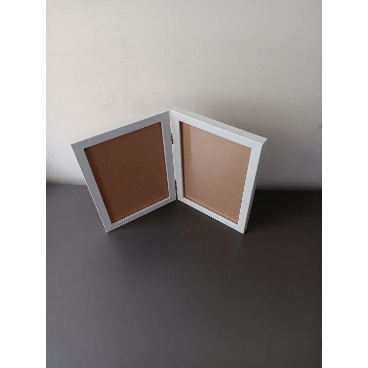 Dubbele witte fotolijst - 2-luik