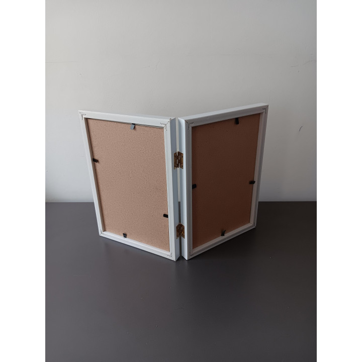 Dubbele witte fotolijst - 2-luik