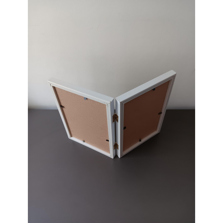 Dubbele witte fotolijst - 2-luik