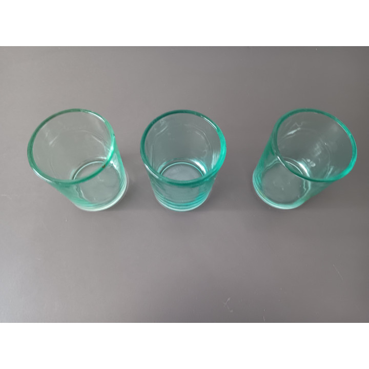 Set glazen waxinelichthouders groen | 3 stuks | Angelique’s Kringloop