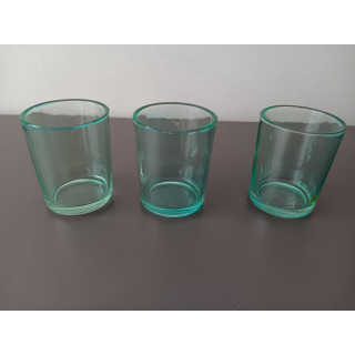 Set van 3 Groene Glazen Waxinelichthouders
