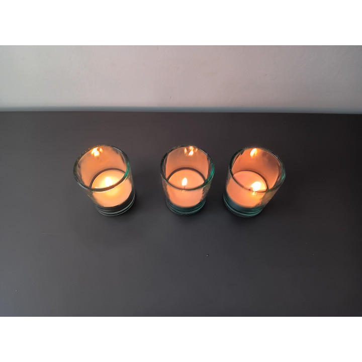 Set van 3 glazen waxinelichthouders - Groen glas