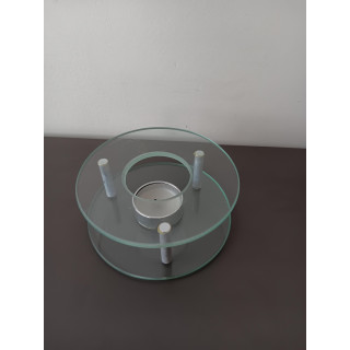 Glazen theelichthouder - Rond, dubbele glaslagen