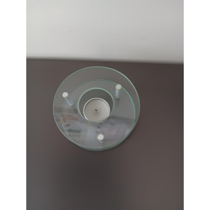 Glazen theelichthouder - Rond, dubbele glaslagen