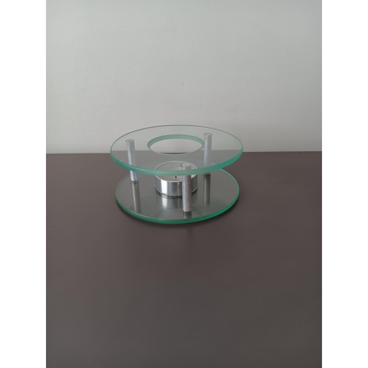 Glazen theelichthouder - Rond, dubbele glaslagen