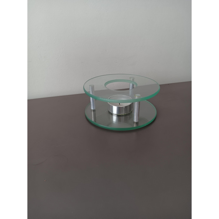 Glazen theelichthouder - Rond, dubbele glaslagen